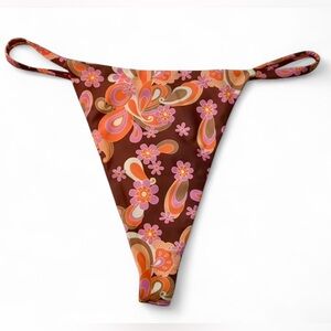BNWT Skinnydip Bikini Thong Bottoms Floral Hippie Pattern